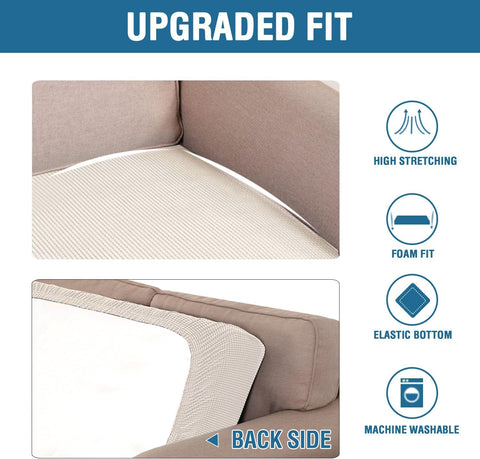 Funda H Versailtex con cuadros pequeños y acabado texturizado Ivory