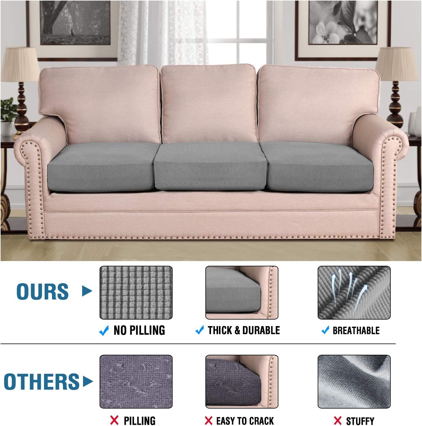 Instalación rápida con elástico en los bordes para sujeción estable