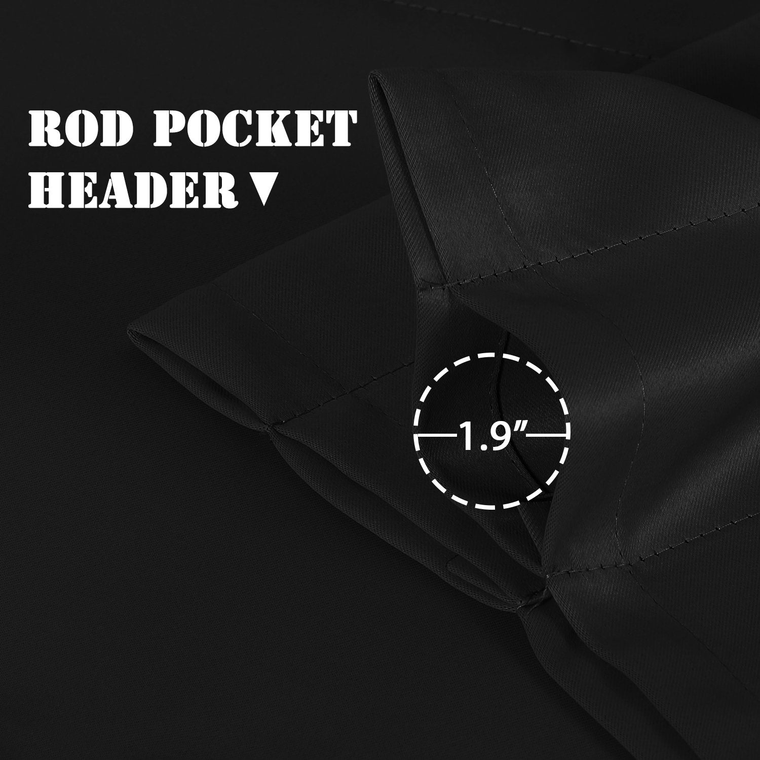 Cabezal de 2 pulgadas y diseño de valance negro H.VERSAILTEX