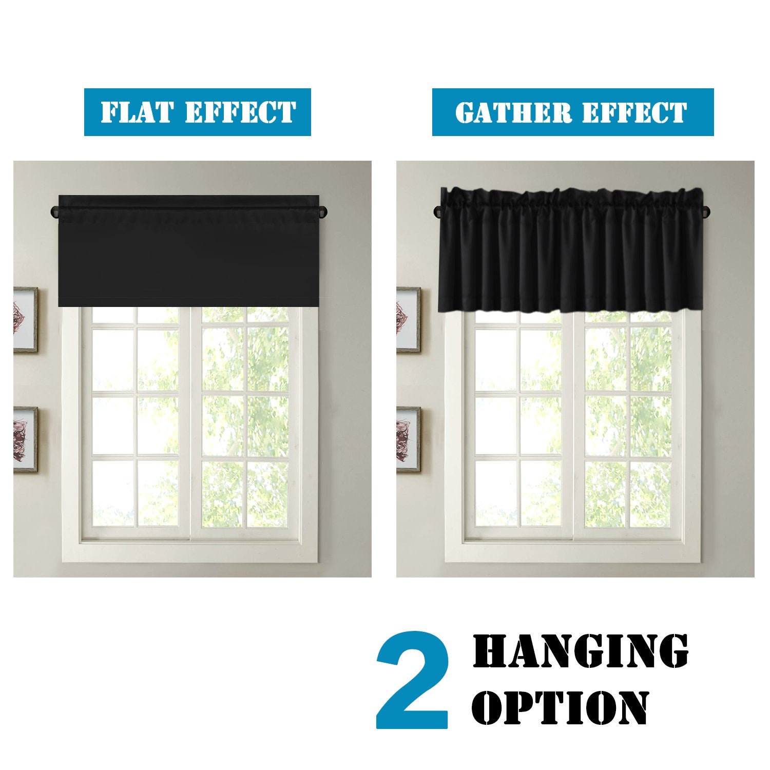 Caída suave del valance negro H.VERSAILTEX para sala