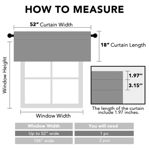 Valance H.VERSAILTEX negro 52x18, tela microfibra suave