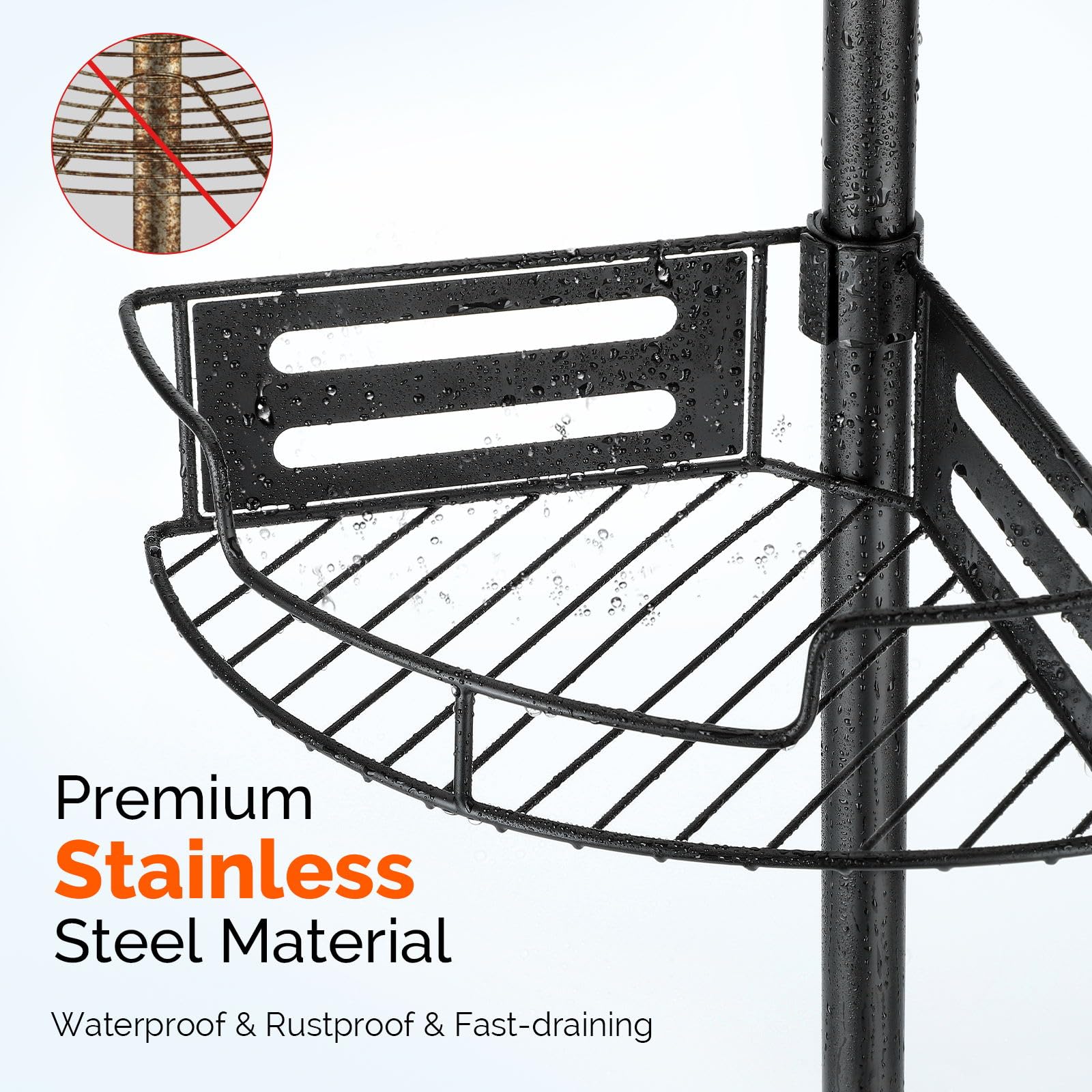 HAMITOR Altura ajustable de 47–121 pulgadas para cualquier baño.