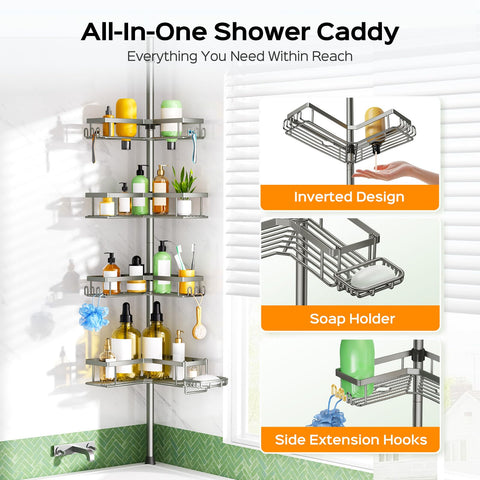 HAMITOR altura ajustable 47-123 pulgadas, ideal para baños pequeños.