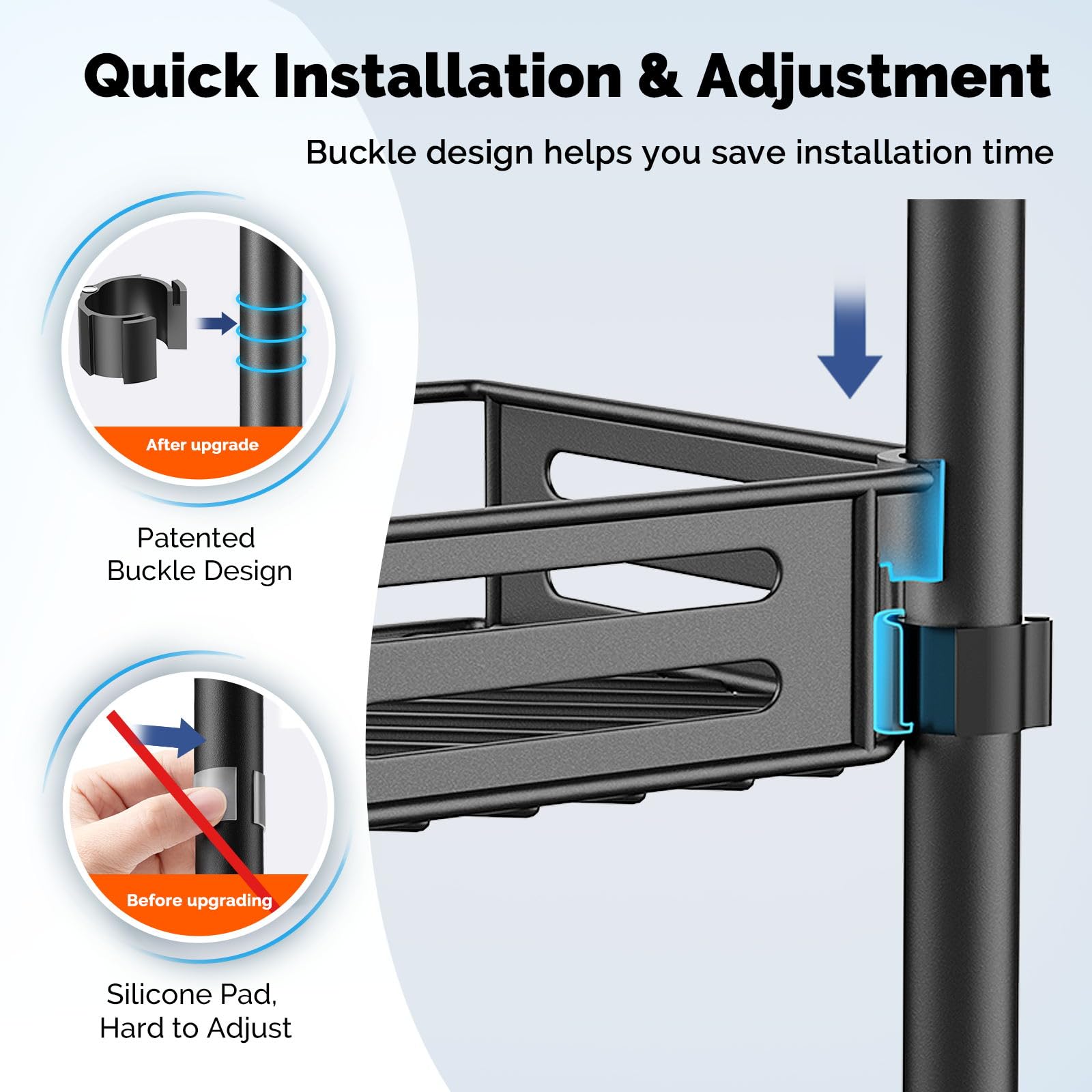 HAMITOR Cestas profundas y superficiales para ordenar champú y jabón.