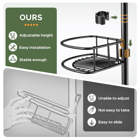 HAMITOR estantería de ducha en esquina, material resistente a la humedad y corrosión.