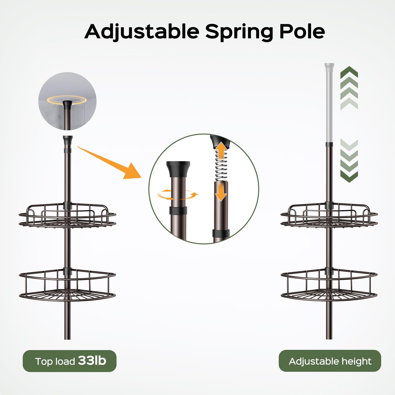 HAMITOR ganchos para accesorios de ducha, ideales para toallas y esponjas.