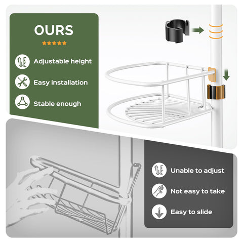 HAMITOR organizador de ducha con 4 estantes para mayor capacidad