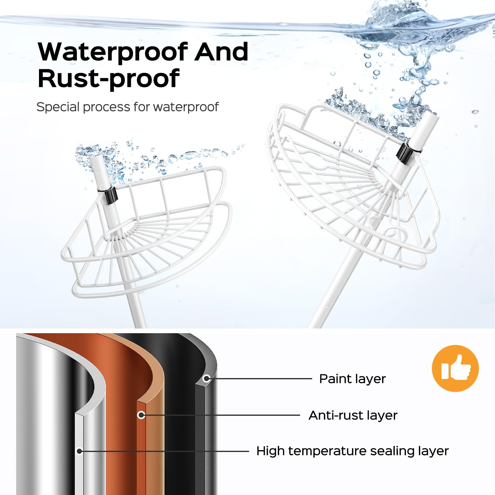 HAMITOR organizador de ducha es una solución resistente al óxido en ambientes húmedos