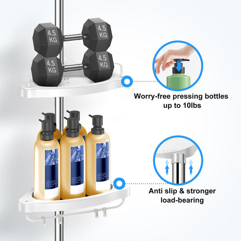 HAMITOR Varilla de acero inoxidable 304 evita óxido y dura en la ducha.