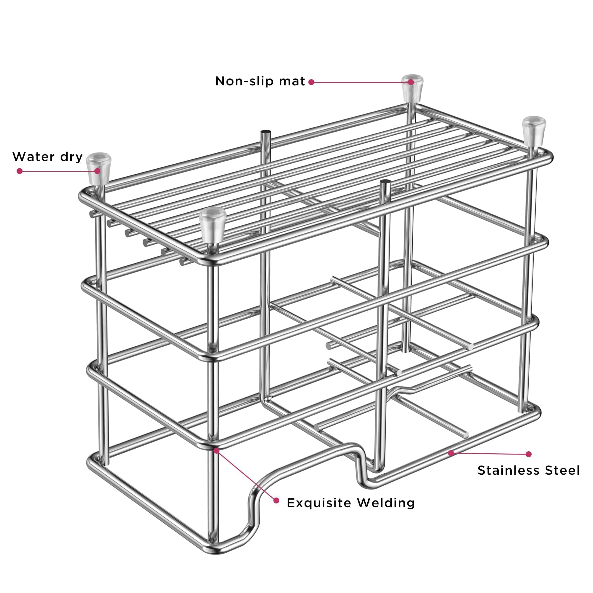 Dispenser para cepillos HBlife, diseño elegante en acero inoxidable.