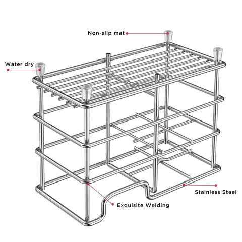 Dispenser para cepillos HBlife, diseño elegante en acero inoxidable.