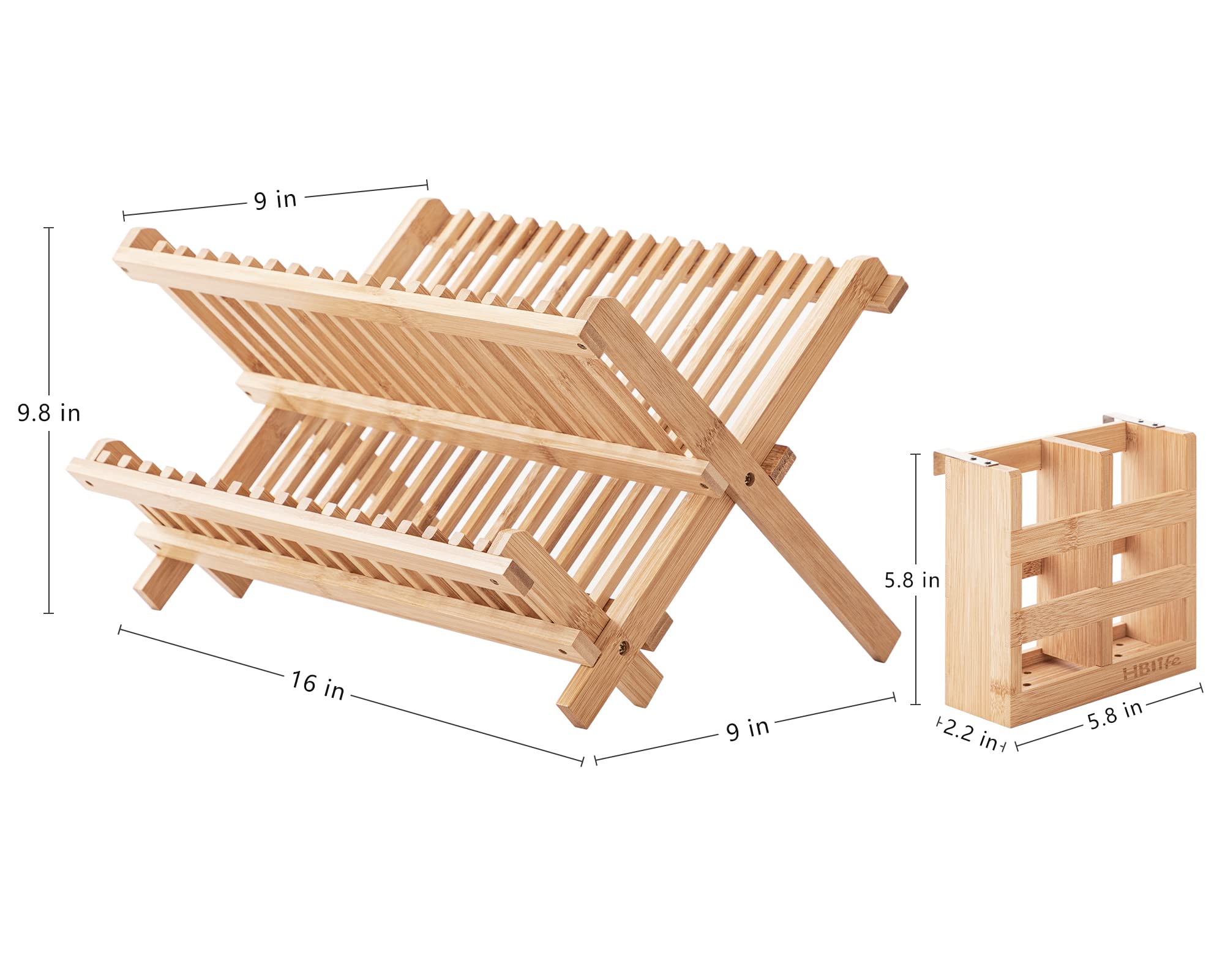 Escurridor de platos HBlife con soporte para utensilios, ordena cubiertos después de comer.