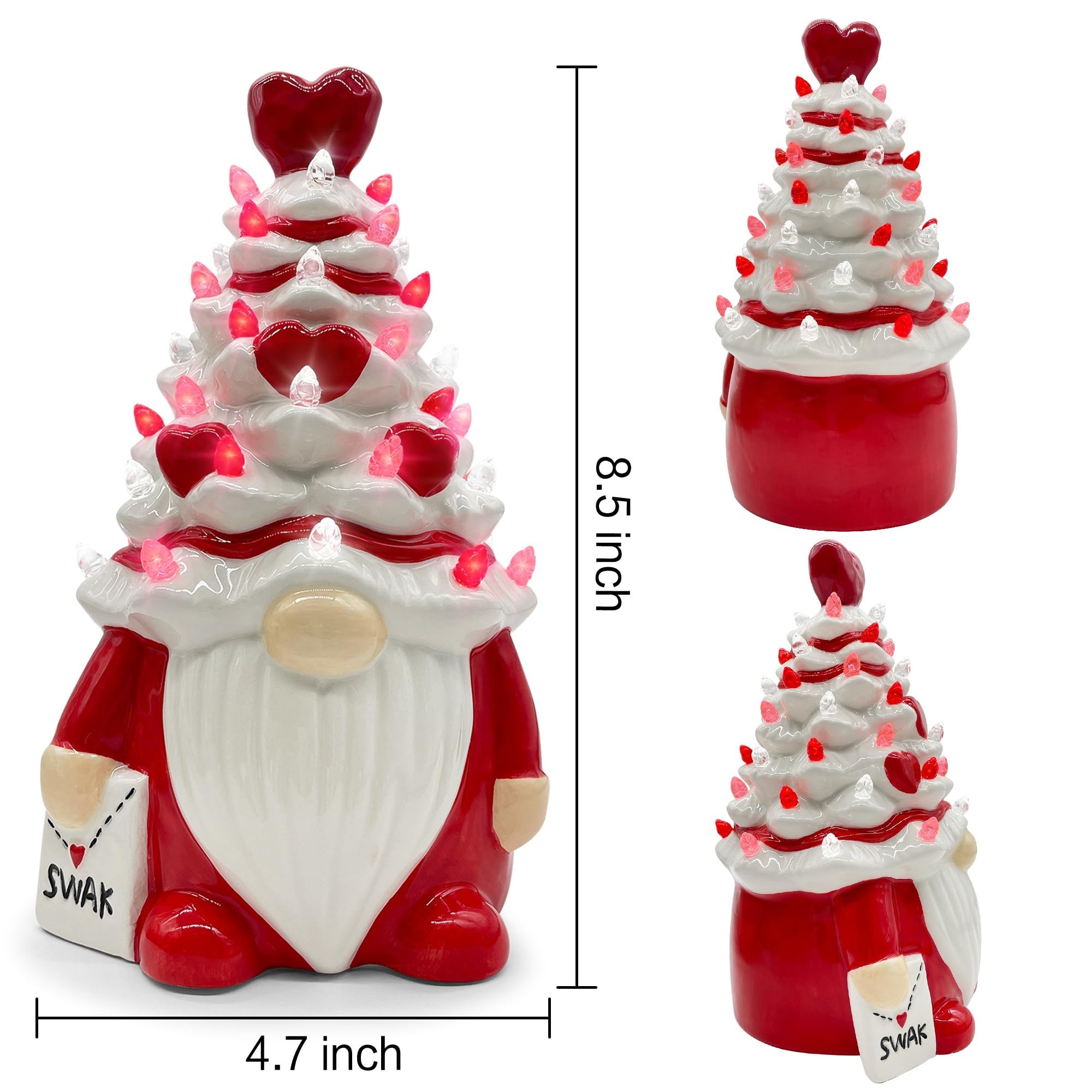 Hexagram decoracion pared san valentín, gnomos luminosos.