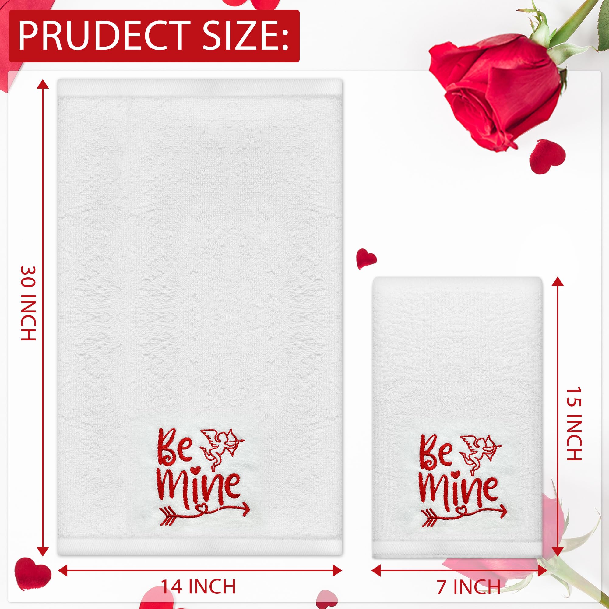 Hexagram toallas de baño Valentinas, textura suave para secar las manos.