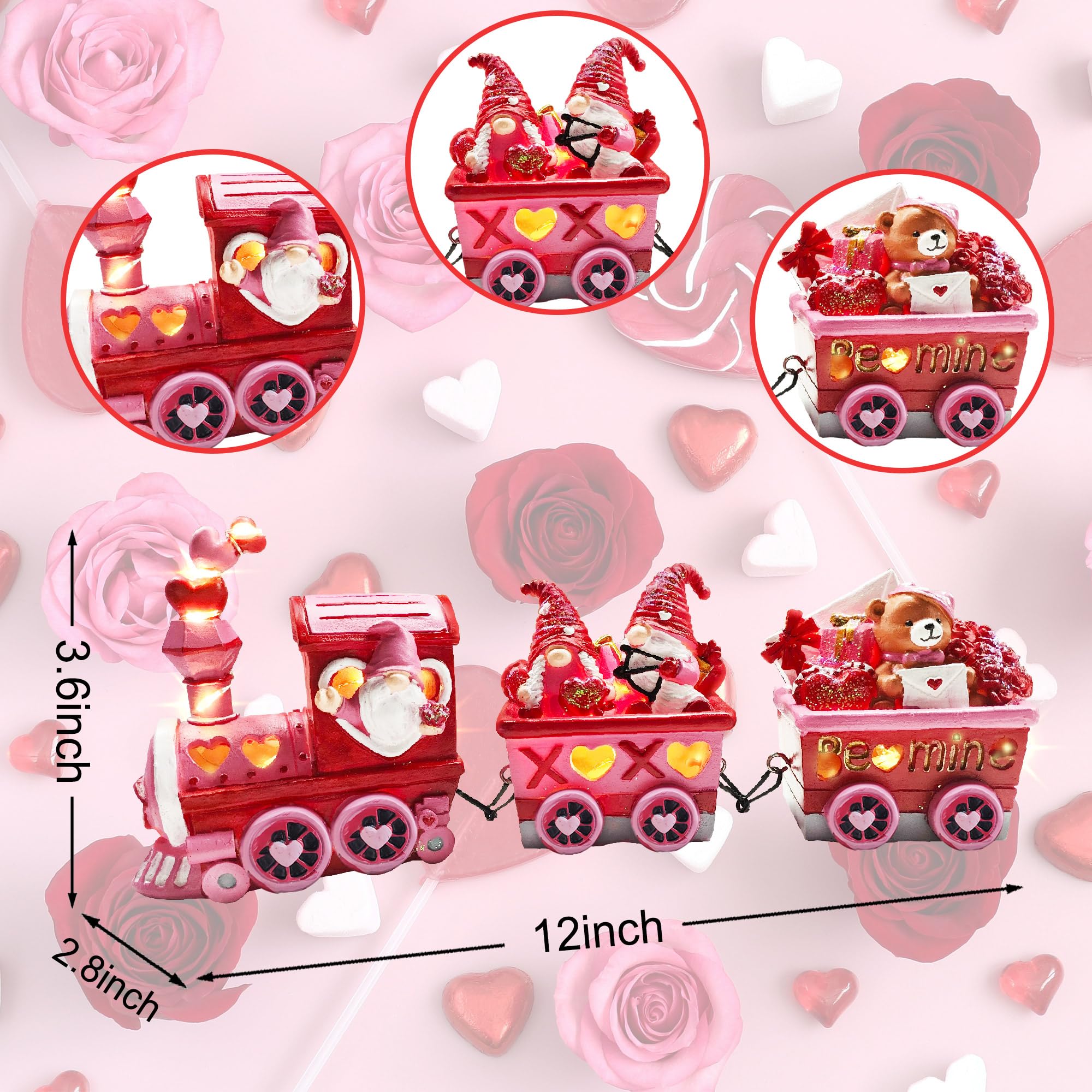 Hexagram tren de tres compartimentos enlazados por cadenas, versátil para adornos.