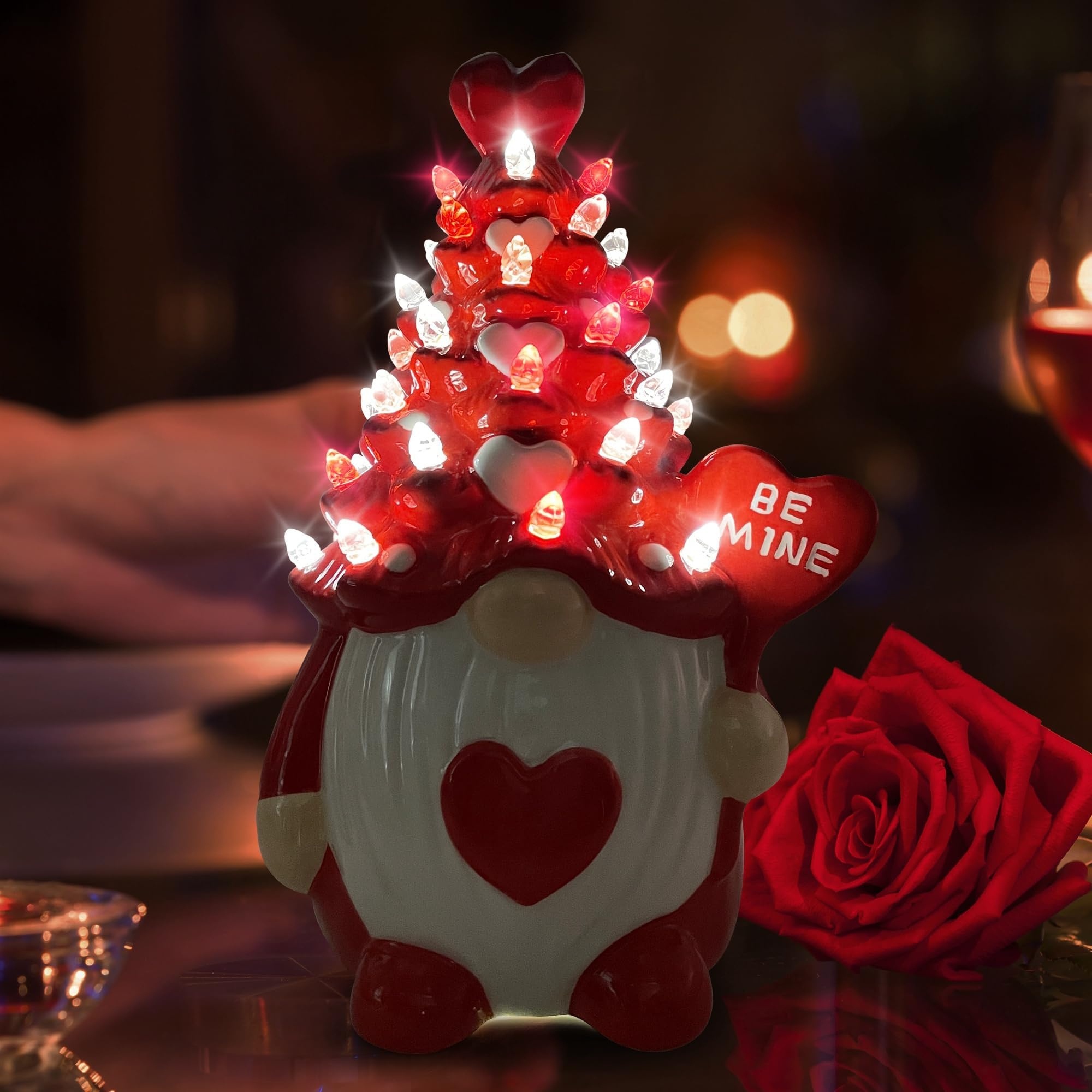 Hexagram gnomos cerámicos, uso versátil para manto o estante.