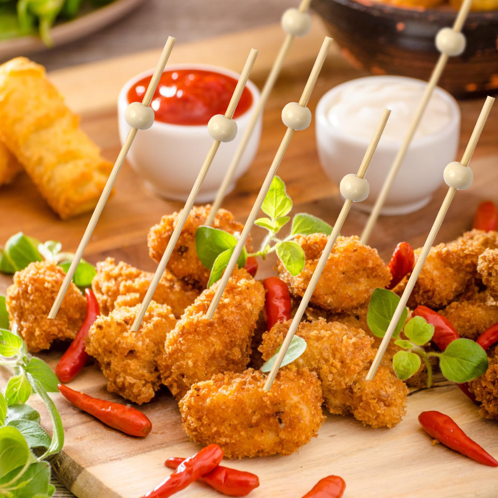 HFengQ presentación elegante para eventos con pinchos de bambú