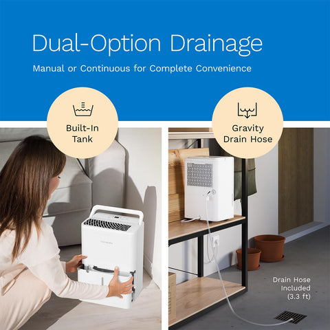 hOmeLabs Deshumidificador panel de controles para manejo sencillo desde la app.