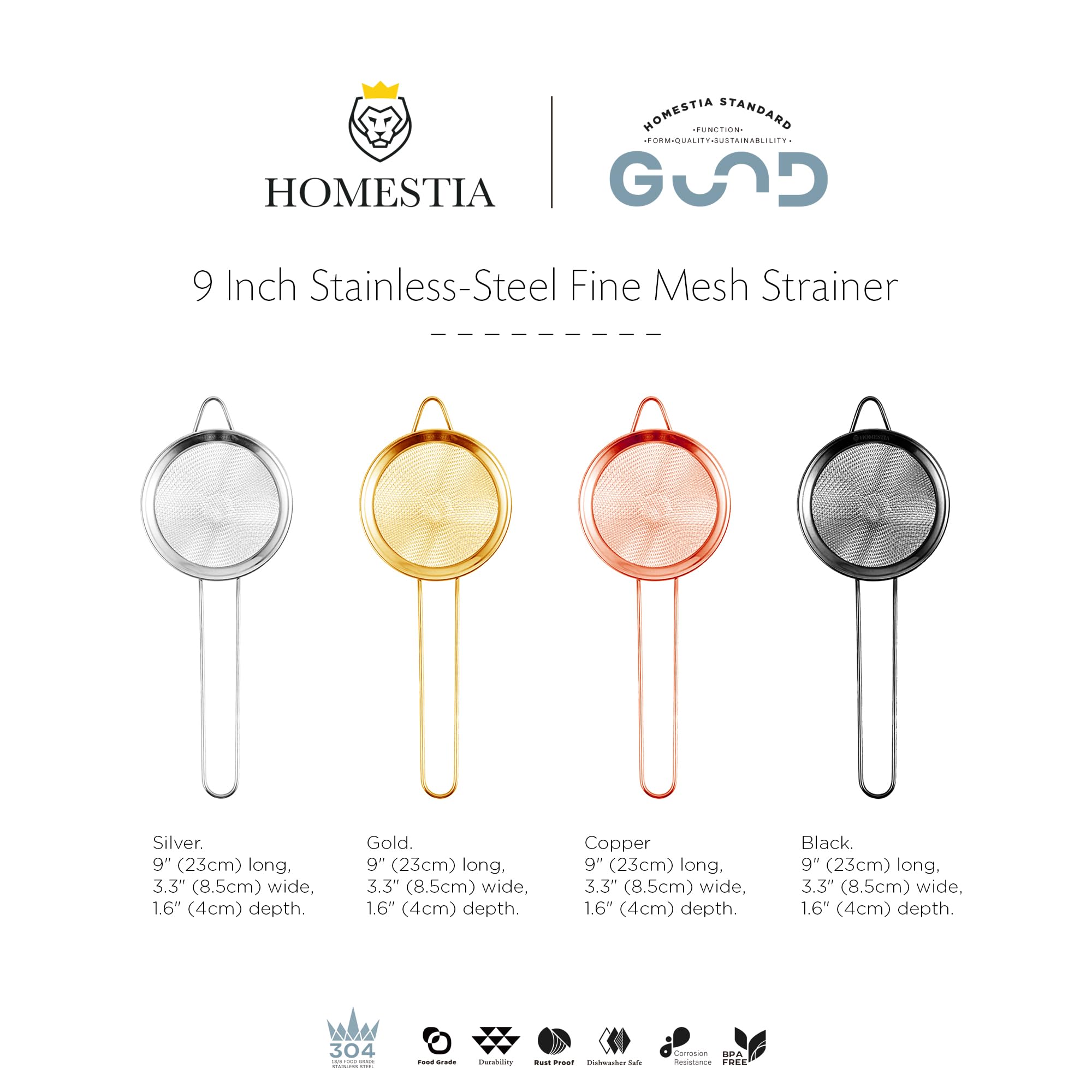 Homestia acabado de brillo espejo para presentación elegante.