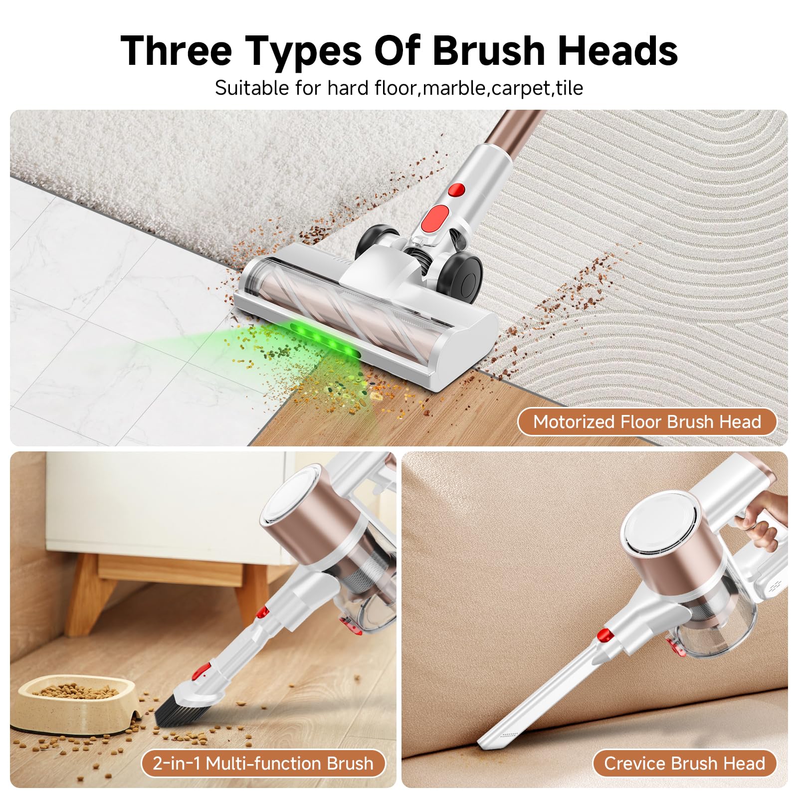 Honki aspiradora de mano con tubo extensible para rincones.