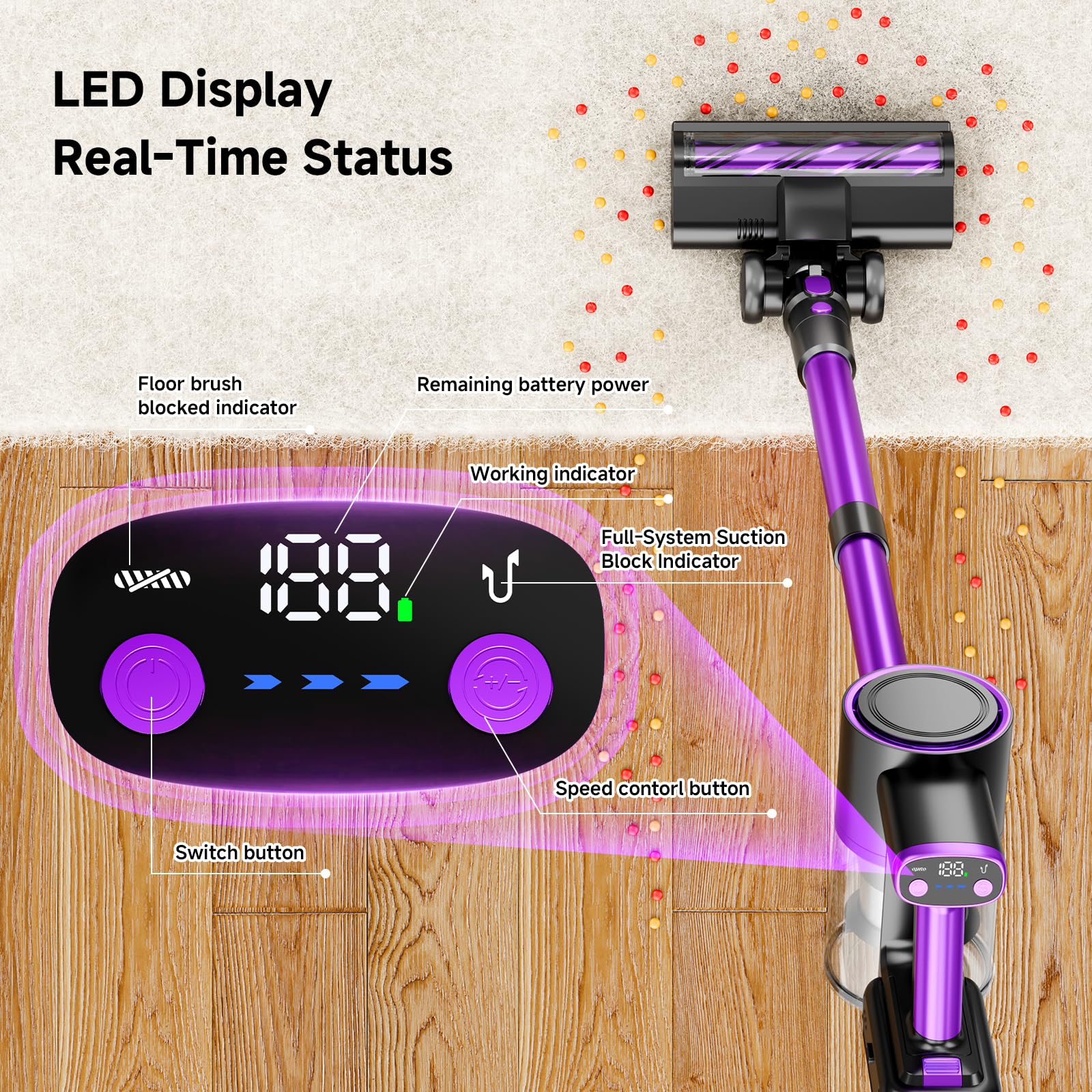 Autonomía de 45 minutos para limpiezas extensas sin interrupciones