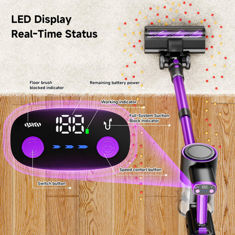 Autonomía de 45 minutos para limpiezas extensas sin interrupciones