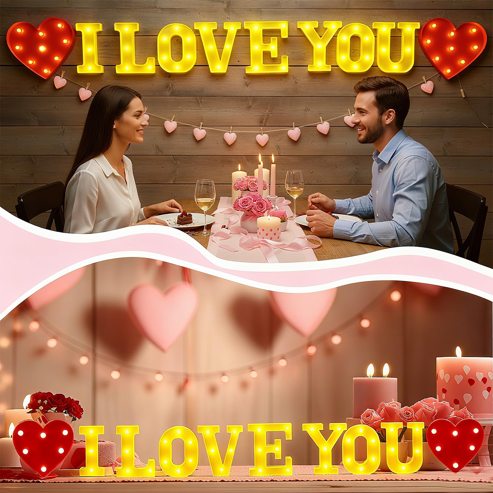 Honoson Decoración de aniversario con letras LED para crear memorias.