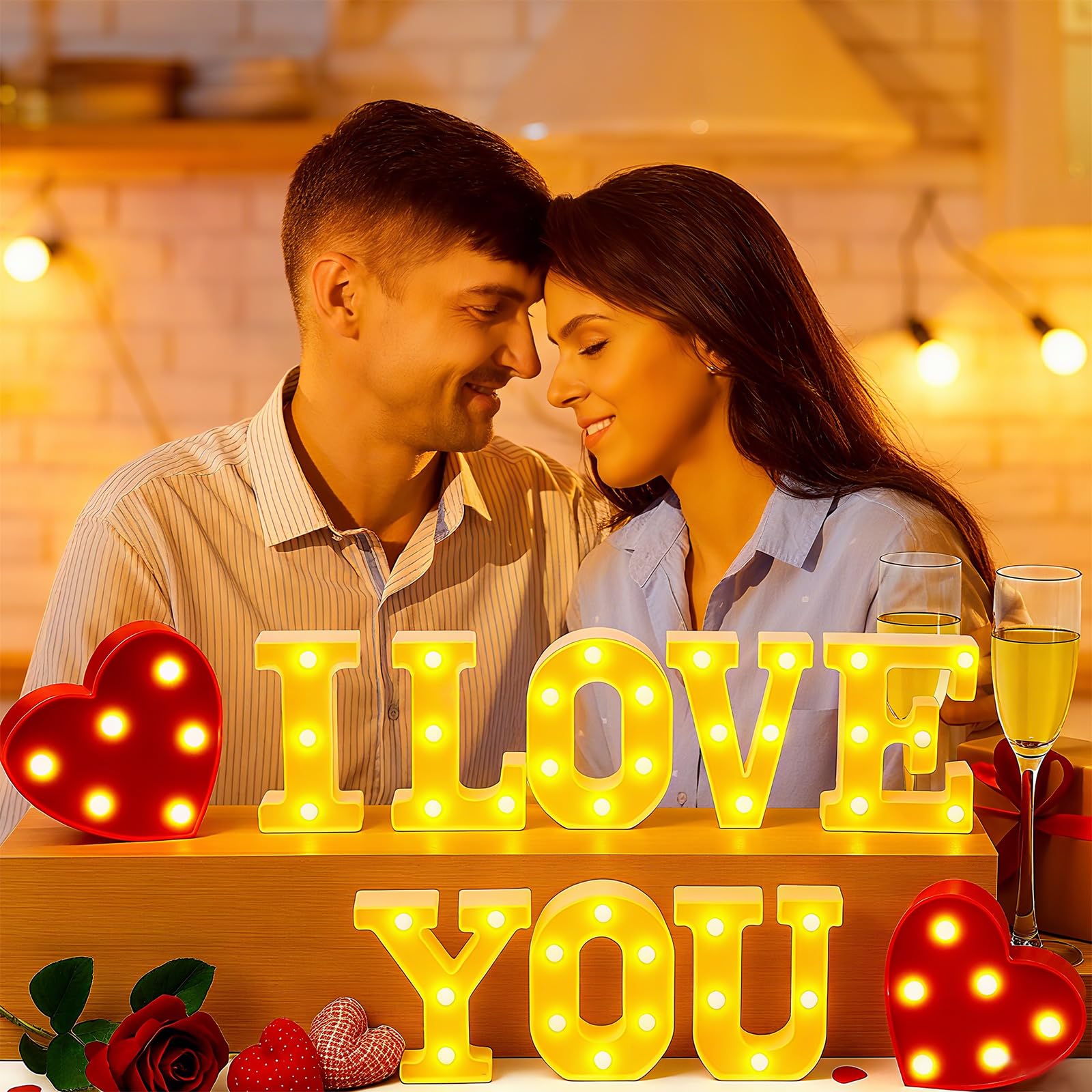 Honoson Detalle con interruptor y ranura para pilas en letras LED.