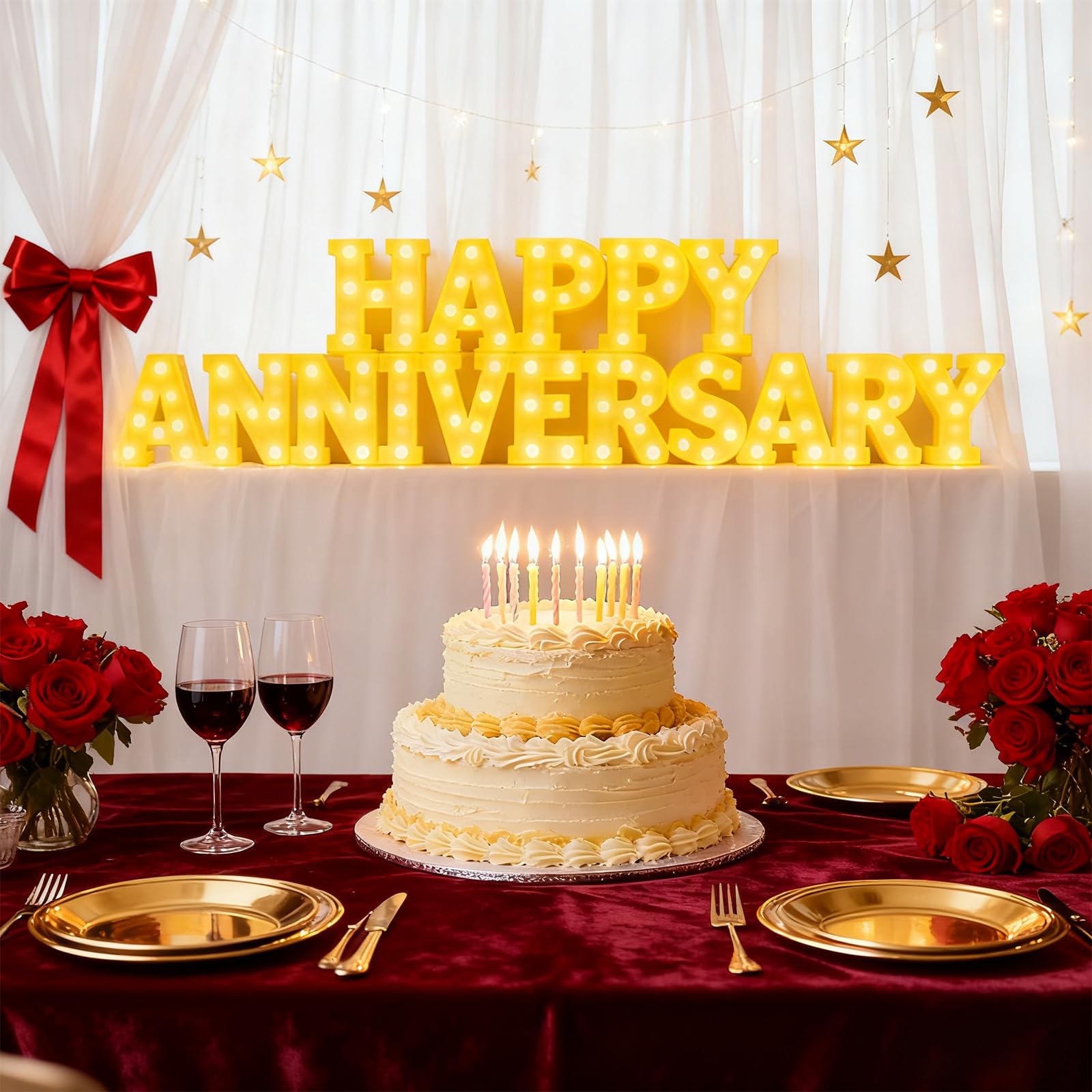 Letras para aniversarios de Honoson: ambiente luminoso y memorias especiales.