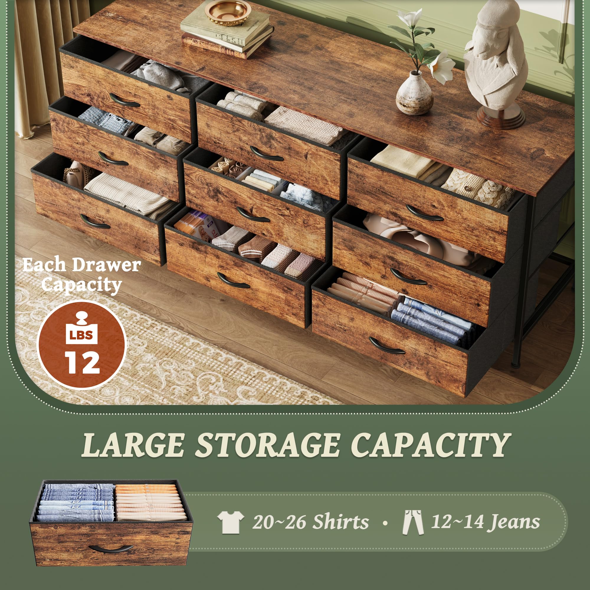 Huuger cajon deslizable suavemente para acceso rapido a prendas