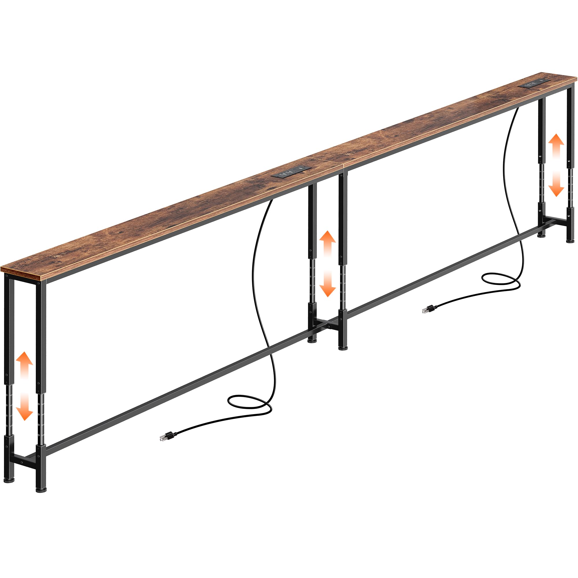 Huuger consola 110-2 pulgadas detrás del sofá para acceso cómodo a enchufes.