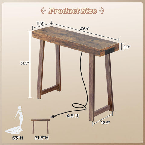 Huuger Consola de entrada con superficie de 39.4 pulgadas, perfecto para decoraciones.