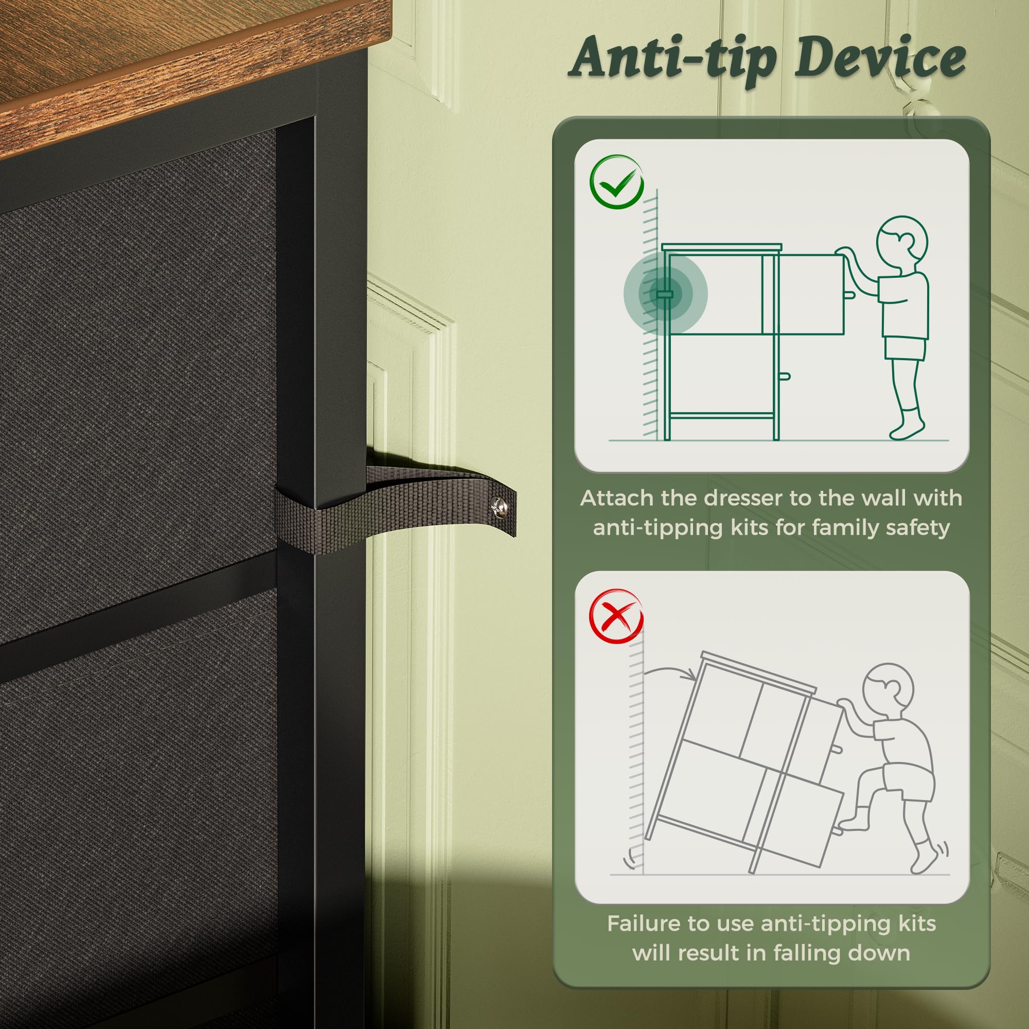 Huuger kit anti tip para seguridad en hogares con ninos