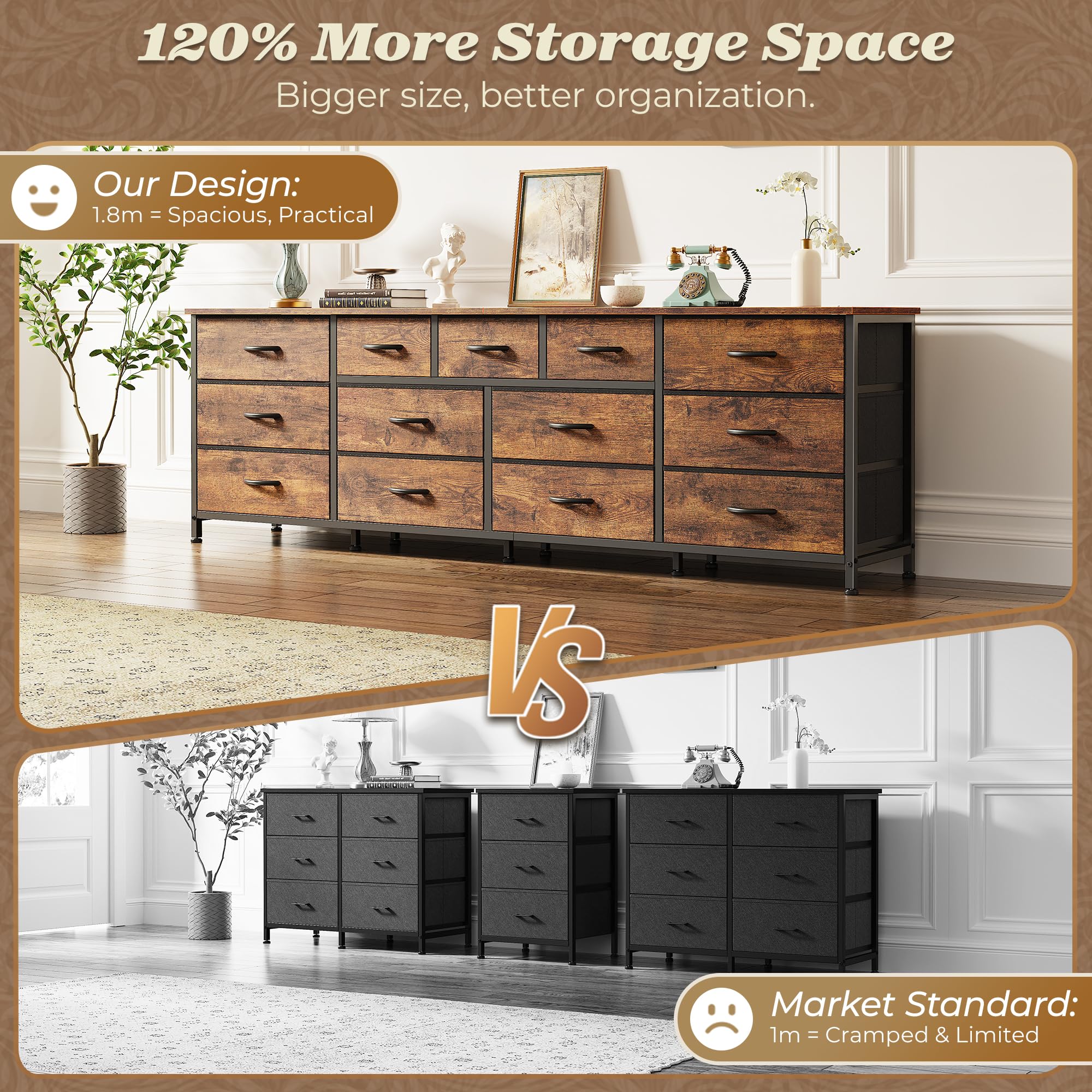 Huuger superficie de madera resistente, base estable para equipo audiovisual.