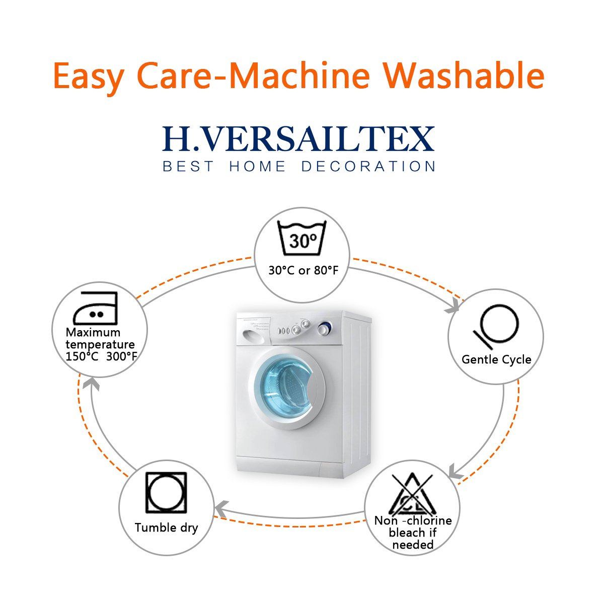 Ojales de metal H.VERSAILTEX aseguran fijación estable en la barra.