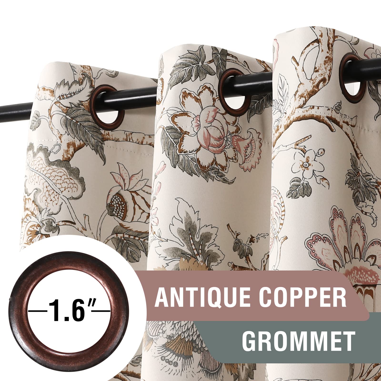 Bloqueo de luz cómodo con H.VERSAILTEX en estilo floral