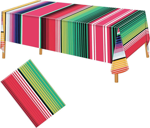 Hxezoc serape mexicano 54x108 sobre mesa, ideal para comidas al aire libre.