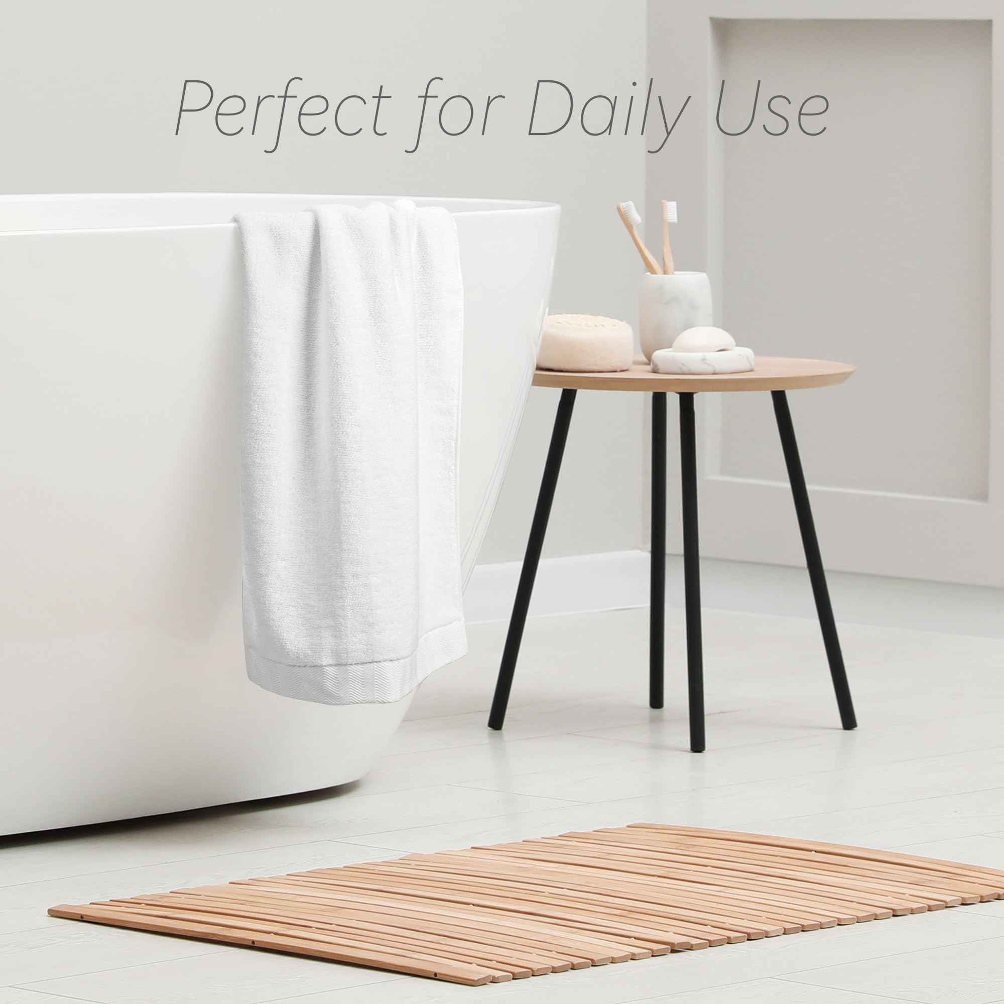 Toalla de mano Hzesyd para dormitorio, blanca y decorativa