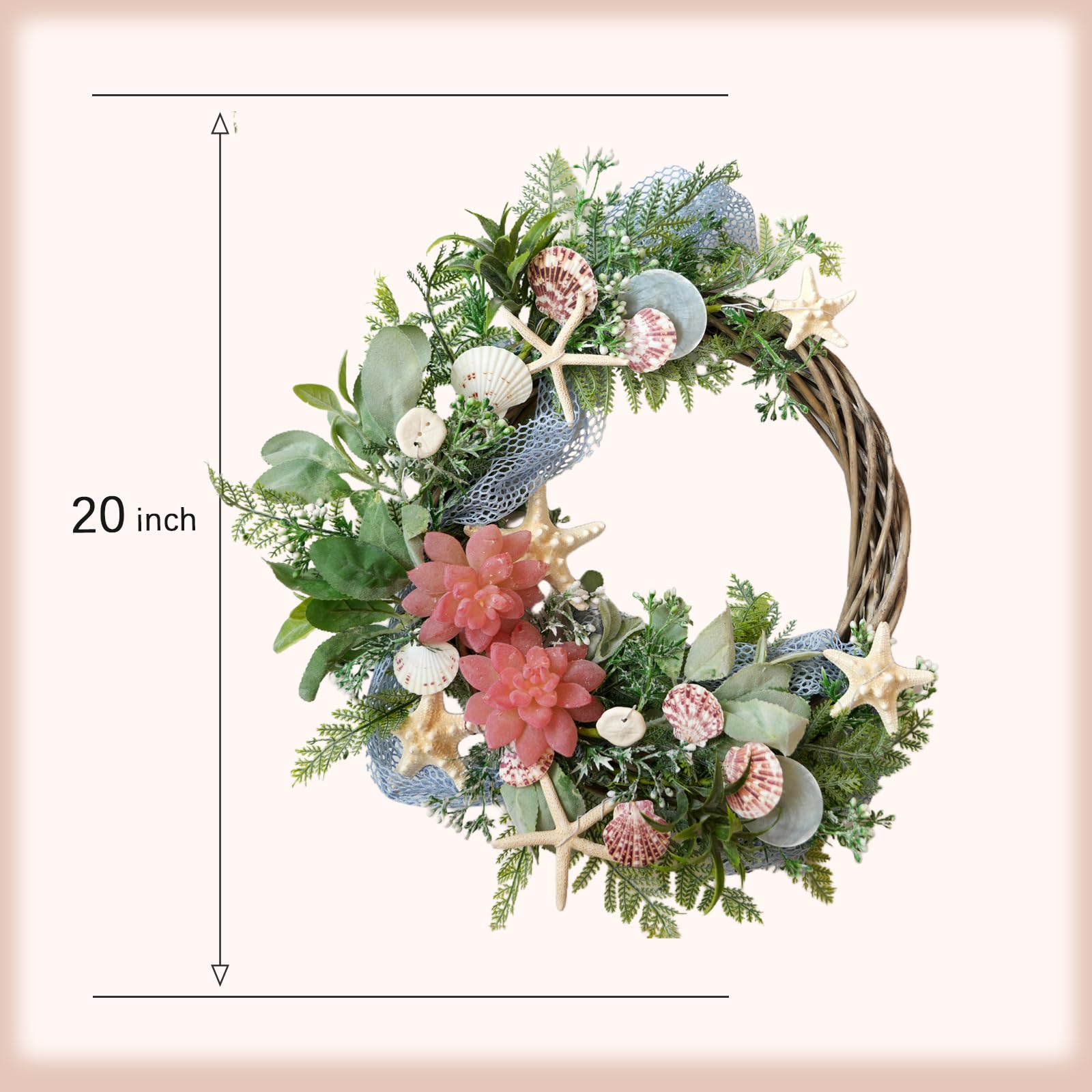 Idyllic Corona Shell con estrellas de mar y conchas para encanto auténtico.