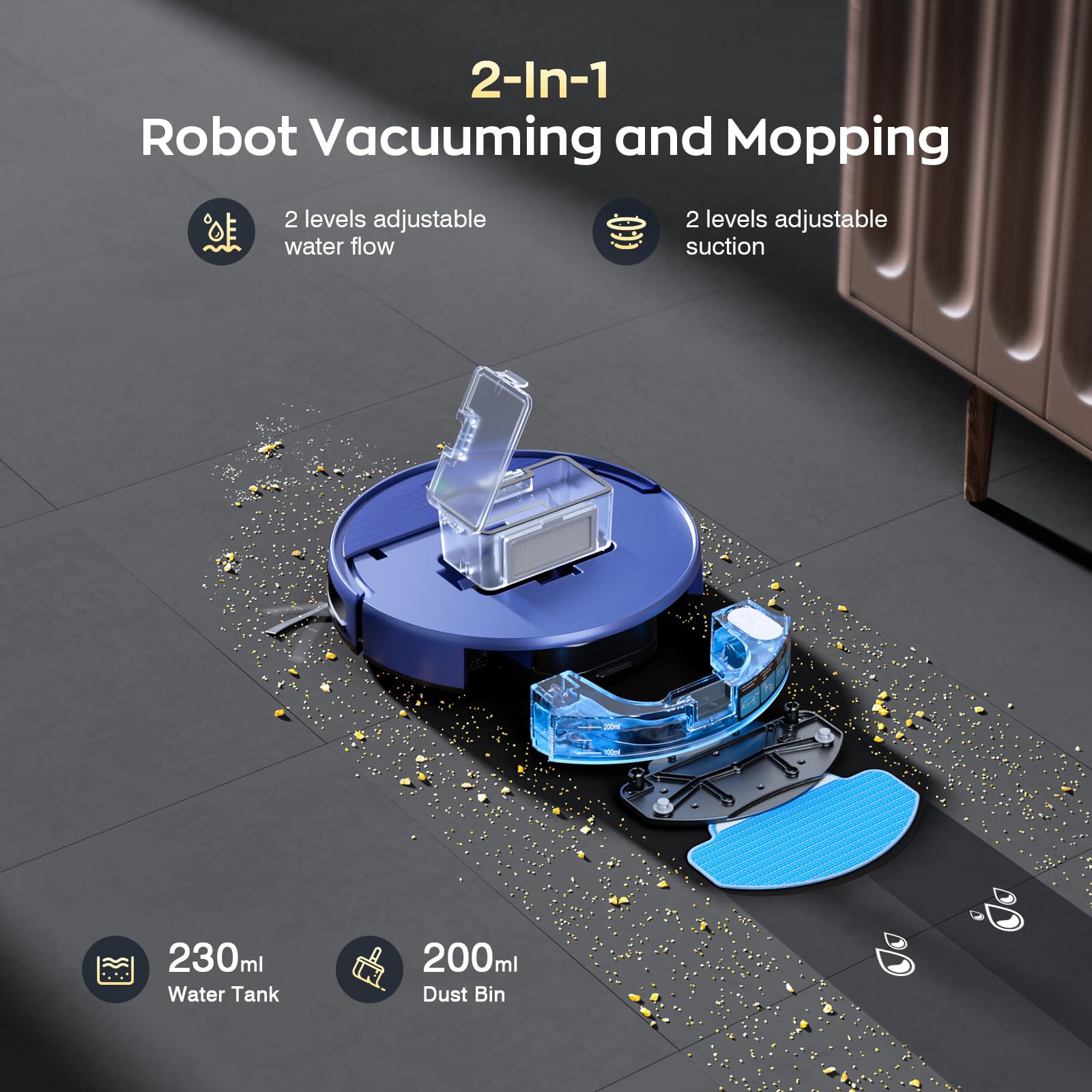 iMartine Robot Mop Function, mopa integrada para suelos limpios.