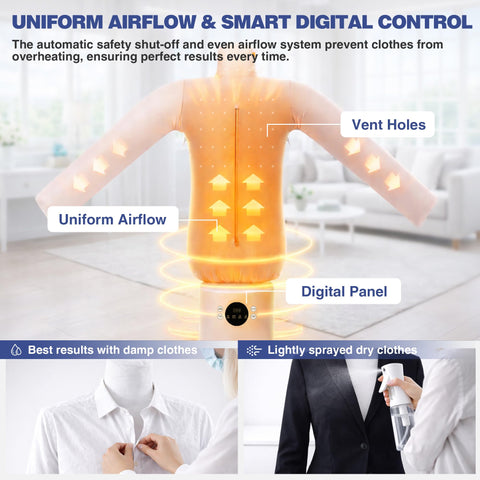 iMinorAir airbag ajustable, facilita planchado de camisas y pantalones.