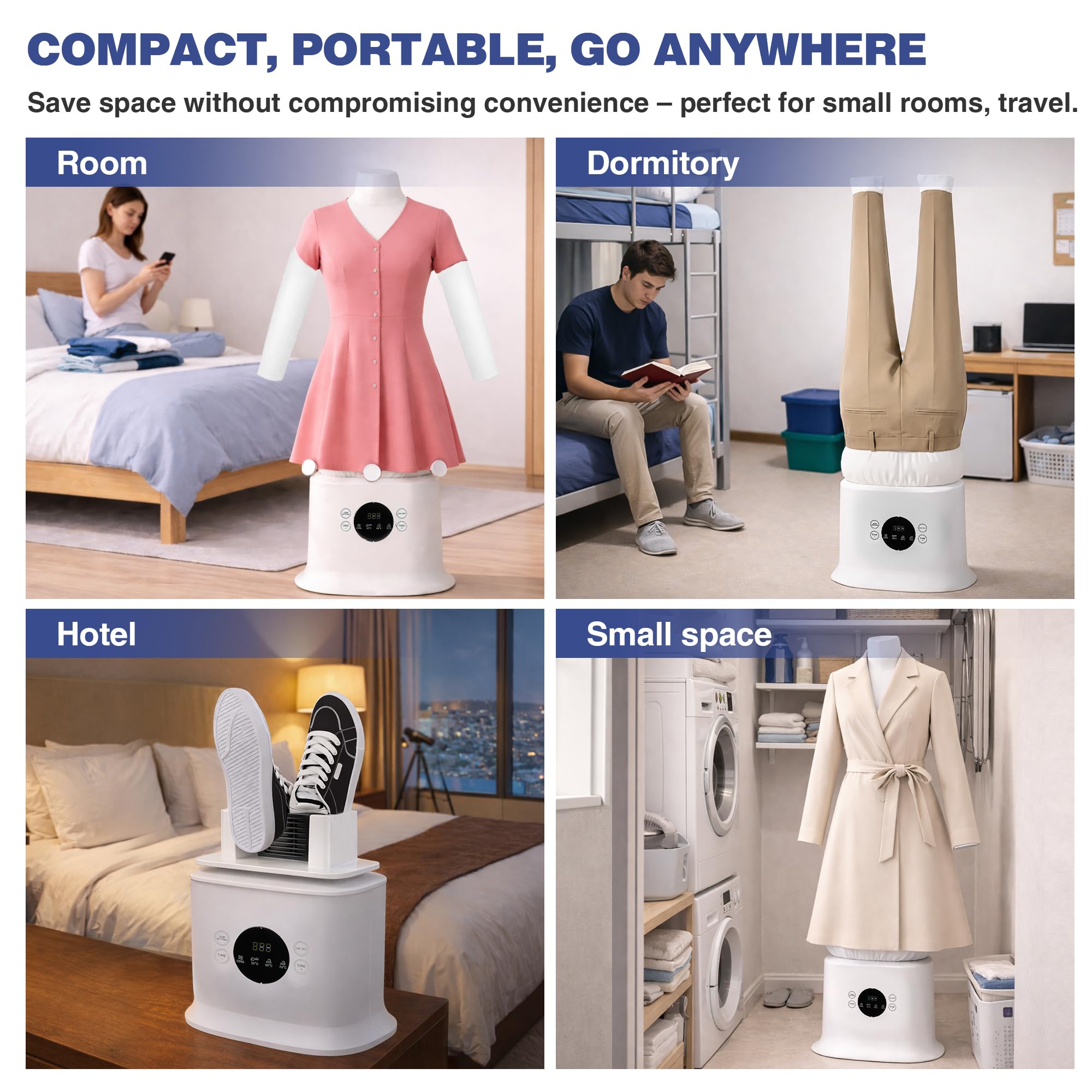 iMinorAir ropa secada, planchado fácil sin arrugas.