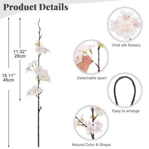 INXUGAO rama de cerezo falso 18-11 pulgadas crea ambiente floral sin agua