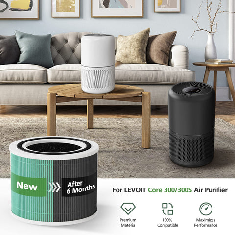 isinlive Core300 filtro carbón activado elimina olores y gases de forma efectiva.