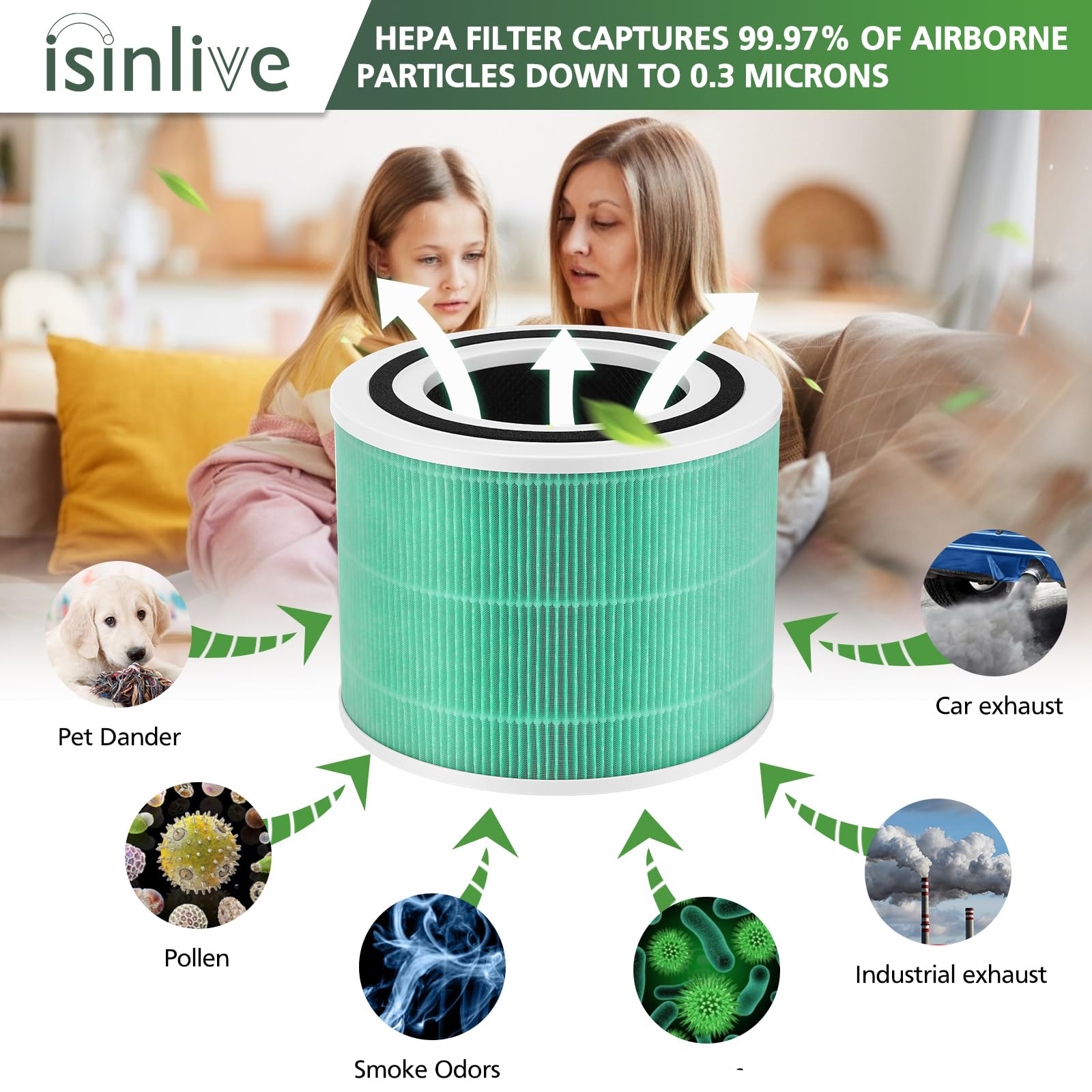 isinlive Core300 solución para olores de humo de incendios forestales.