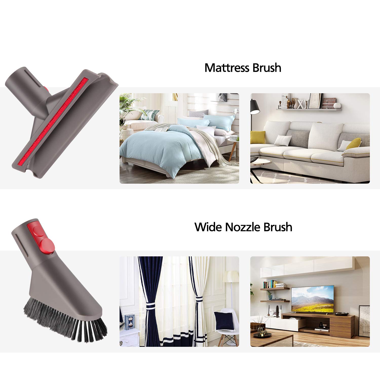 ISINLIVE pieza colchón para Dyson ofrece limpieza detallada de superficies blandas.