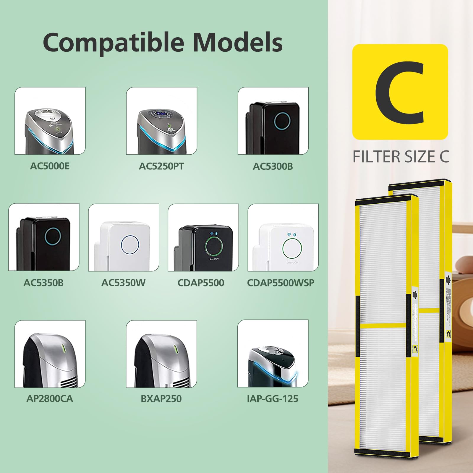 Prefiltros de carbón activado de isinlive, 6 unidades para control de olores.