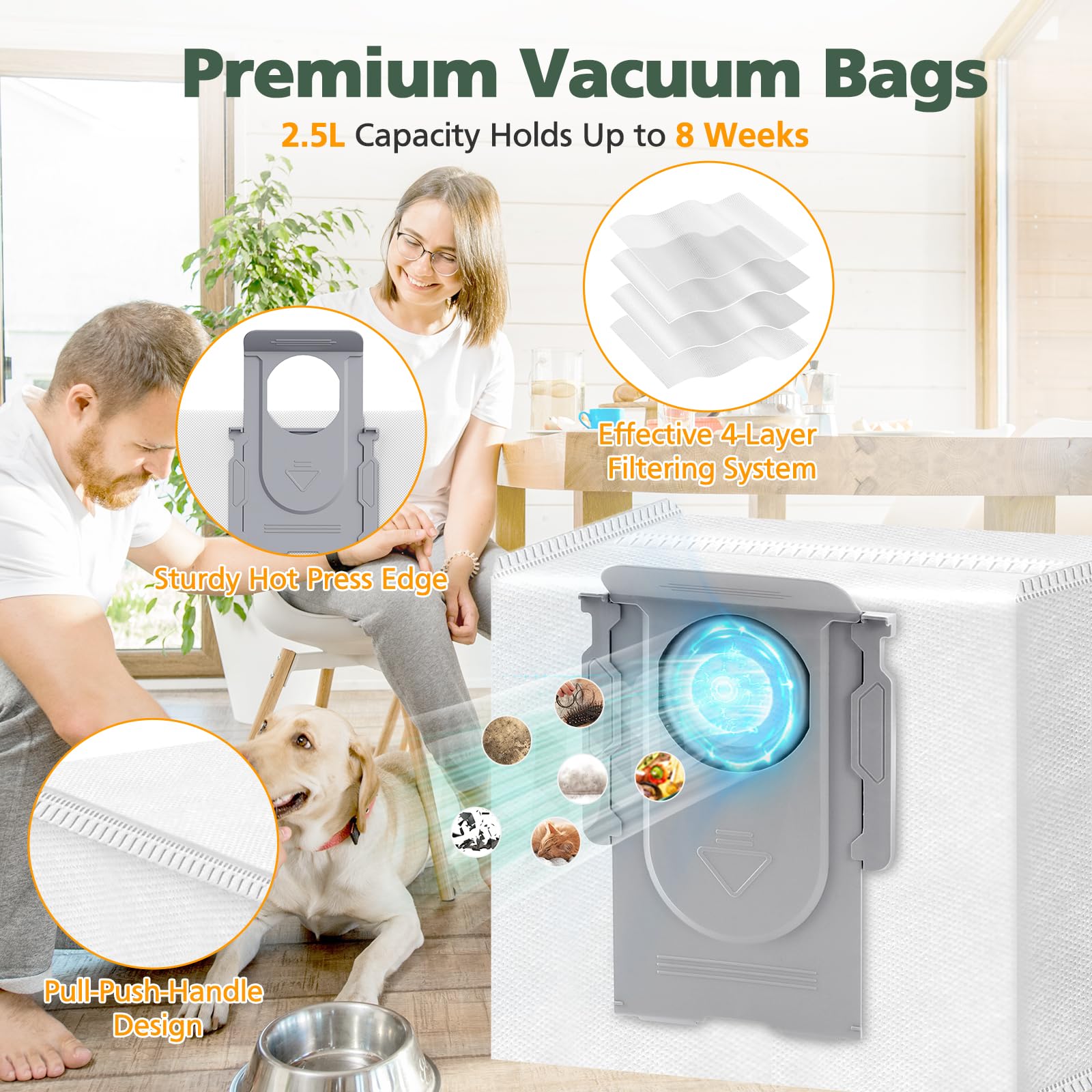 isinlive S8 Pro Ultra bolsas de polvo para desechar suciedad sin ensuciar