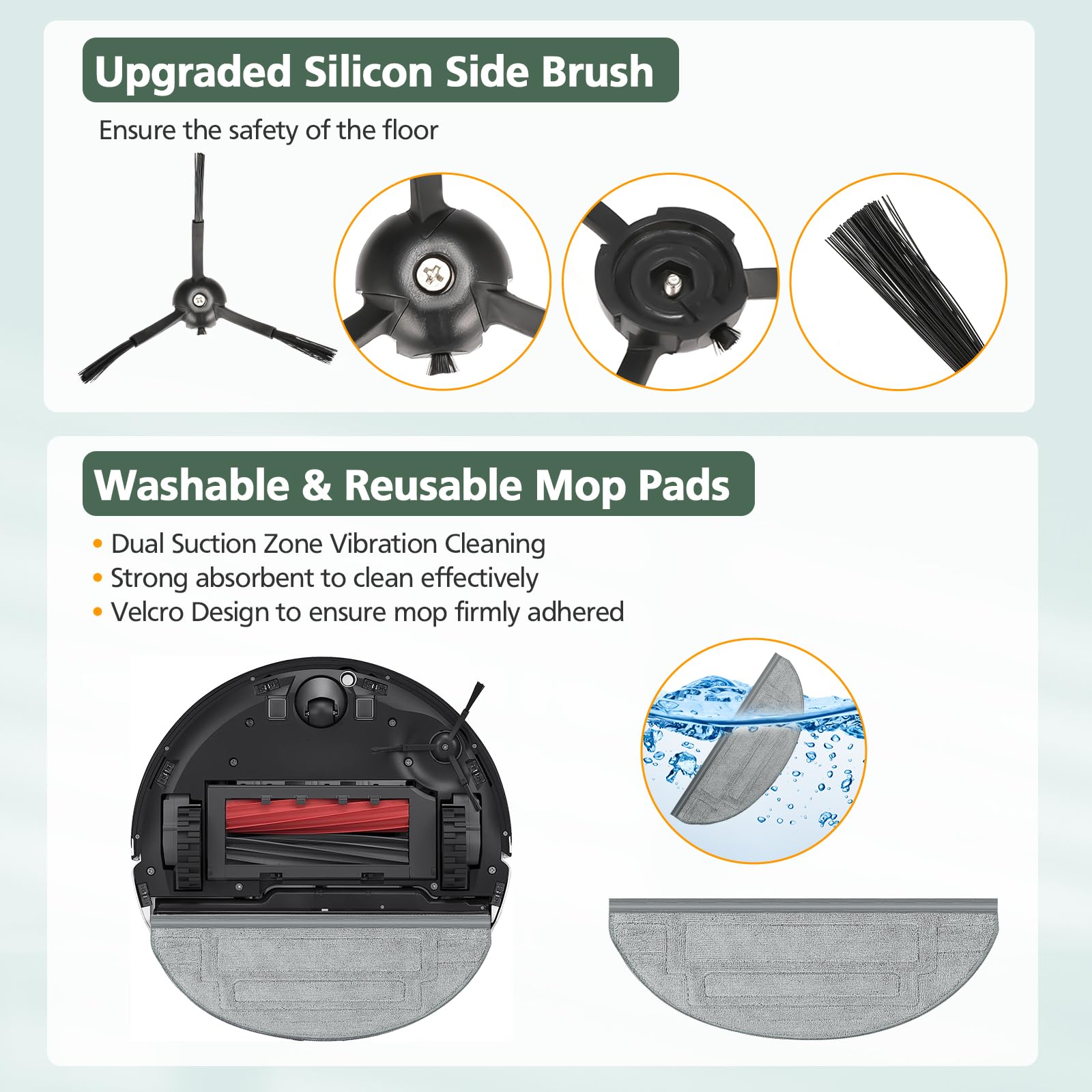 isinlive S8 Pro Ultra paños de mopa lavables para limpiezas repetidas y eficientes