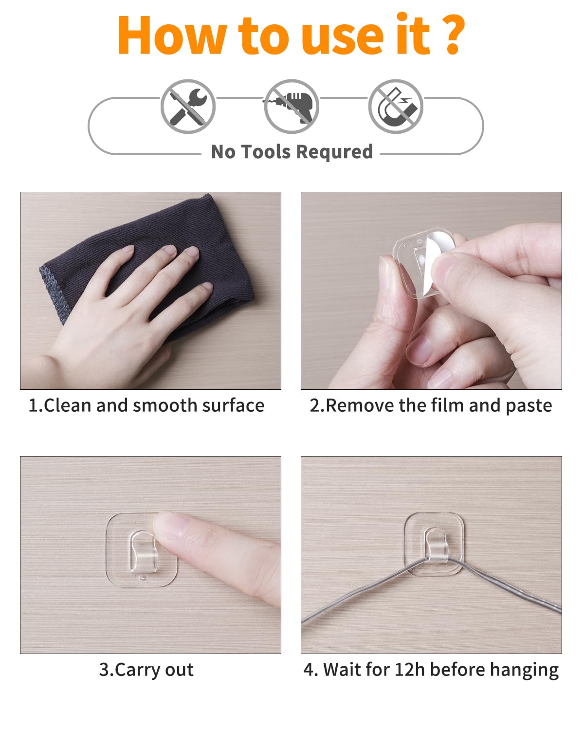 ispneay sujeción sin perforación para dormitorios: instalación rápida sin herramientas.